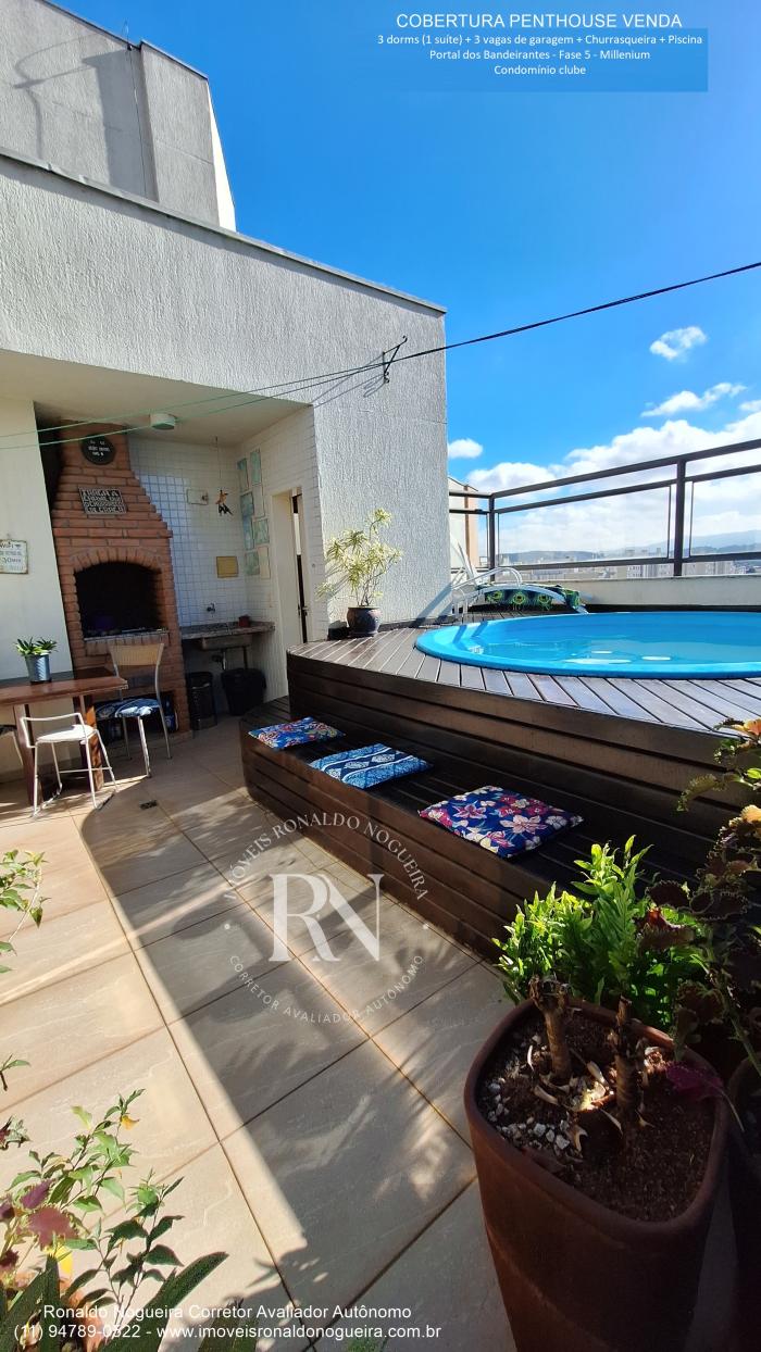 Cobertura Penthouse Venda 131 M² 3 Dorms (1 Suíte) 3 Vagas Portal Dos Bandeirantes Millenium Condomínio Clube